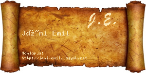 Jáni Emil névjegykártya