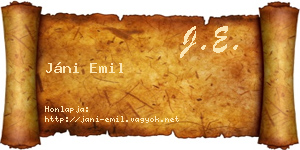 Jáni Emil névjegykártya