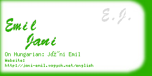 emil jani business card